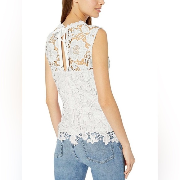 NWT Nanette Lepore Designer White Sleeveless Lace Spring Summer Top Size Small - Picture 10 of 13